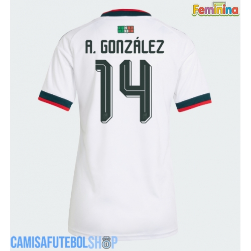 Camisa de time de futebol México Armando Gonzalez #14 Replicas 2º Equipamento Feminina Mundo 2026 Manga Curta